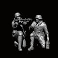 1/35 Scale WWII German MG42 Machine Gun Team Resin Figure Set (x2) - Unassembled Infantry Miniature