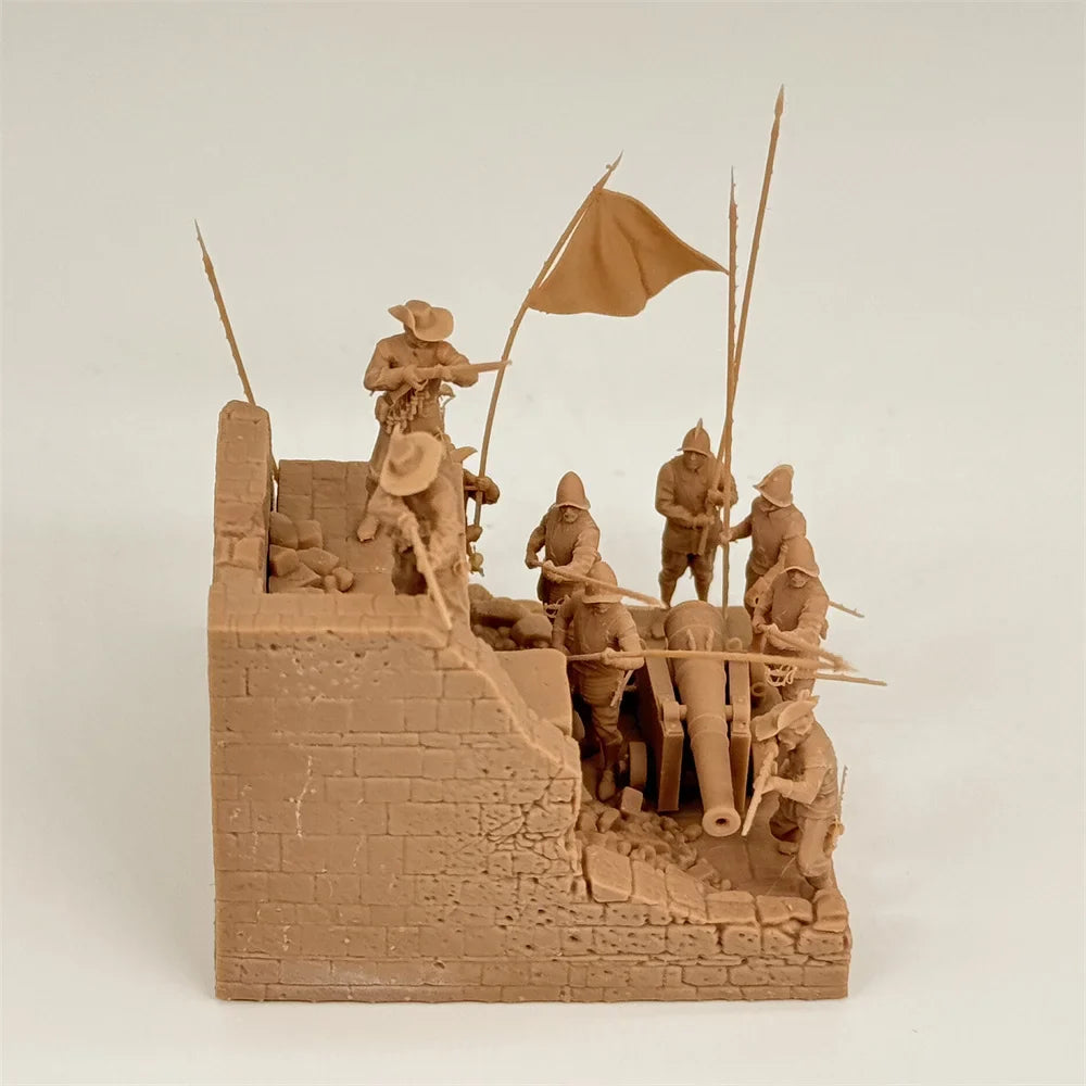 1/72 Scale Spanish Tercios / Phalanx Infantry Battle Scene Resin Diorama Kit (9+ Figures) - Siege Warfare Miniature