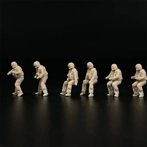 1/72 Scale US Black Hawk Helicopter Pilot & Door Gunner Resin Figure Set (6 Figures) - Modern Military Diorama