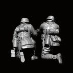 1/35 Scale WWII German MG42 Machine Gun Team Resin Figure Set (x2) - Unassembled Infantry Miniature