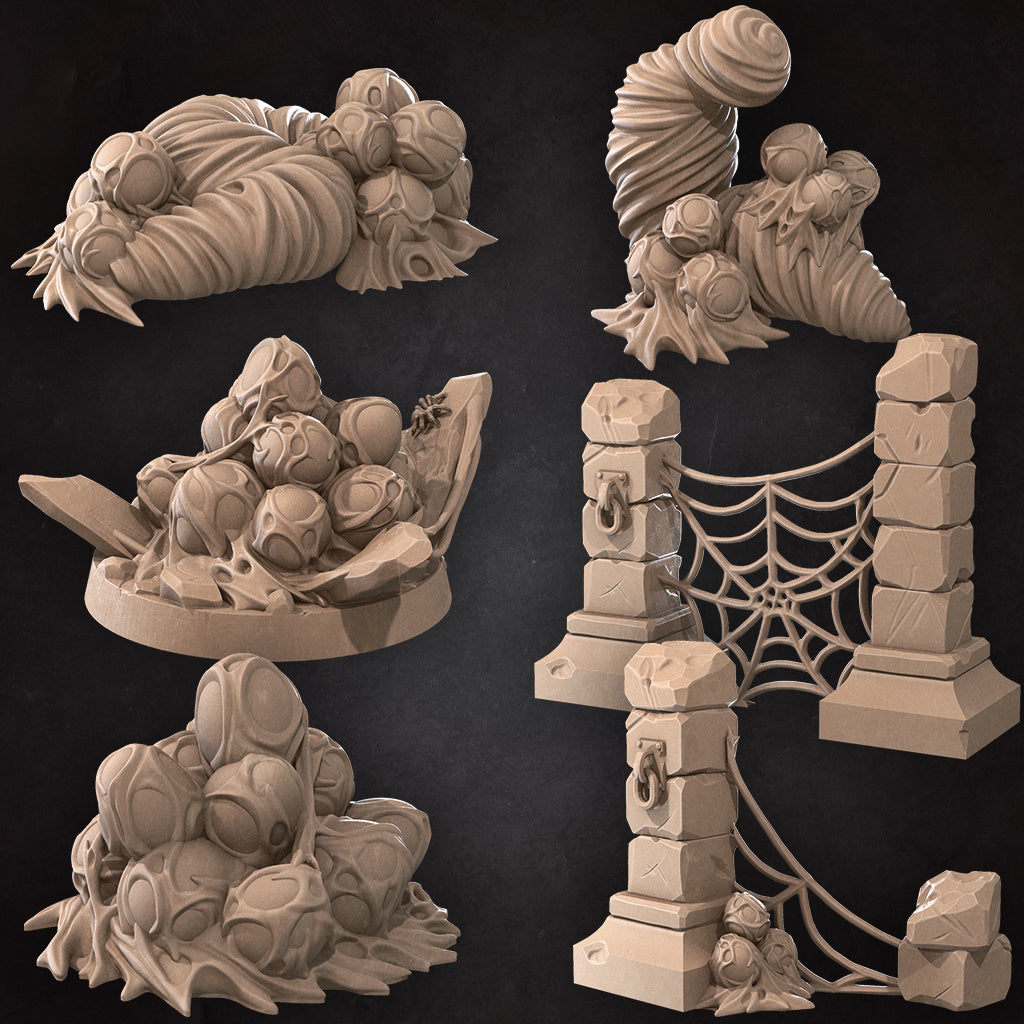 Arachnophobia Scenery Pack | Dungeon Undead | Fantasy Miniature | Bite the Bullet