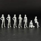 1/35 German Female Tank Crew (7 Fig) Resin Kit | Pin-Up Style Miniature