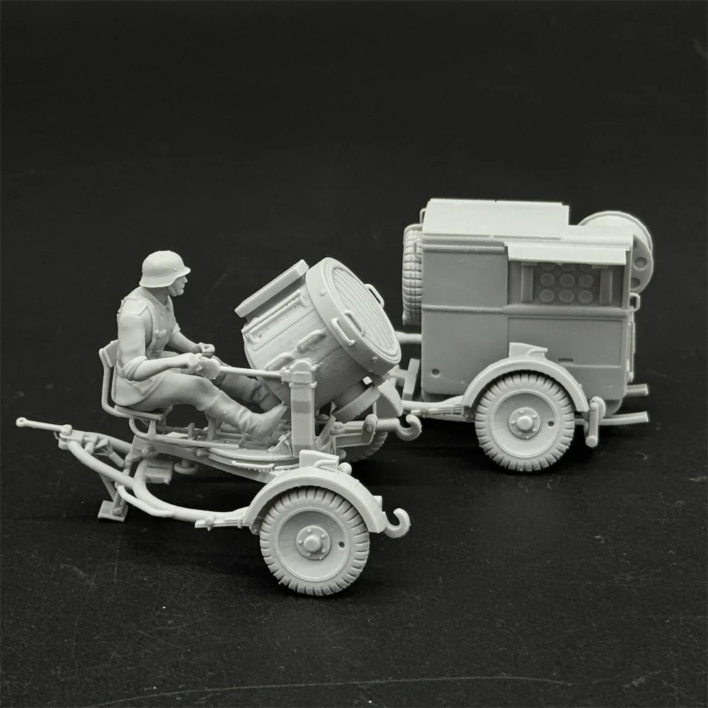1/35 Scale WWII German Flak Searchlight & Equipment Trailer Set | High-Detail Resin Model Kit