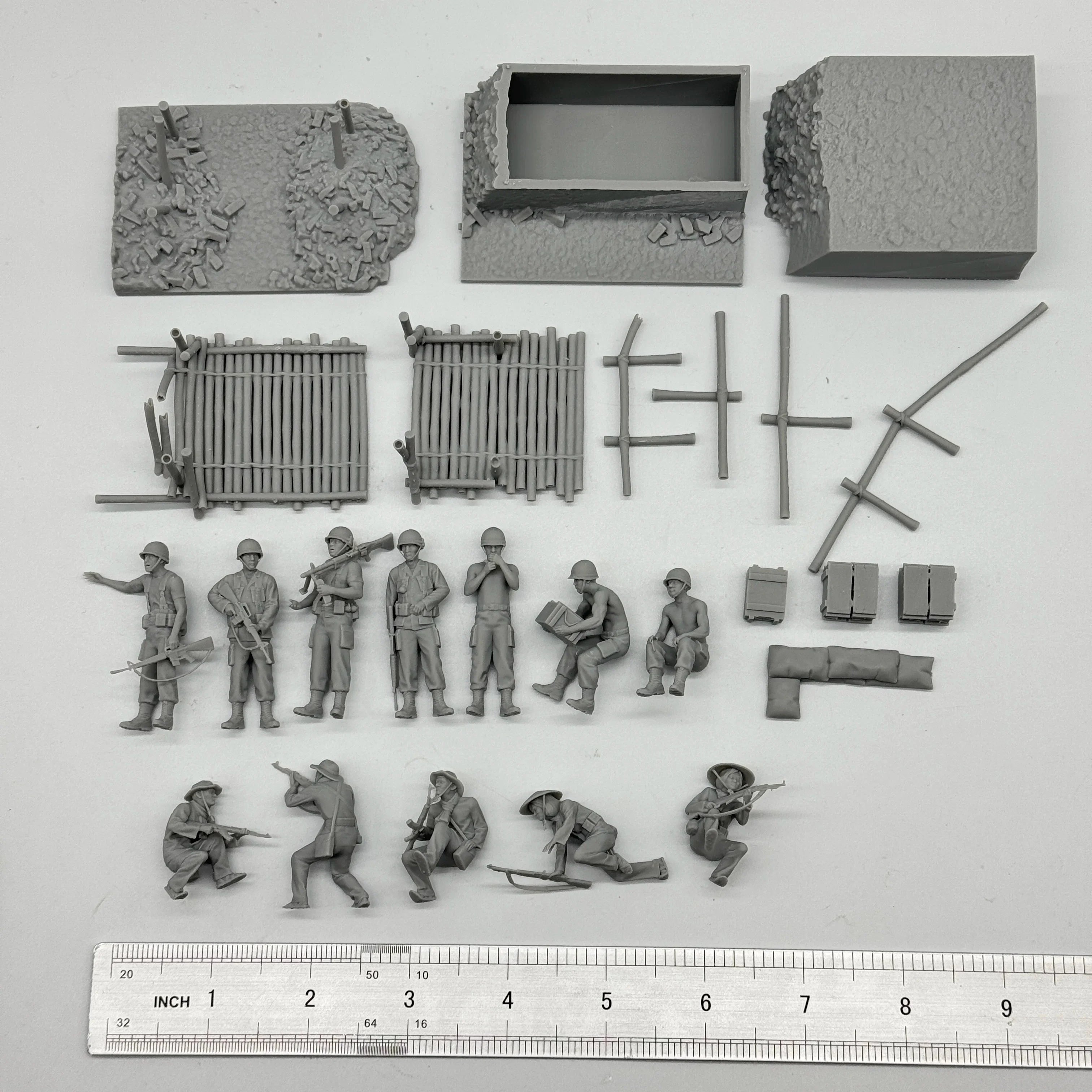 1/35 Vietnam Bridge Ambush Diorama Resin Kit | Viet Cong & US/ARVN Figs