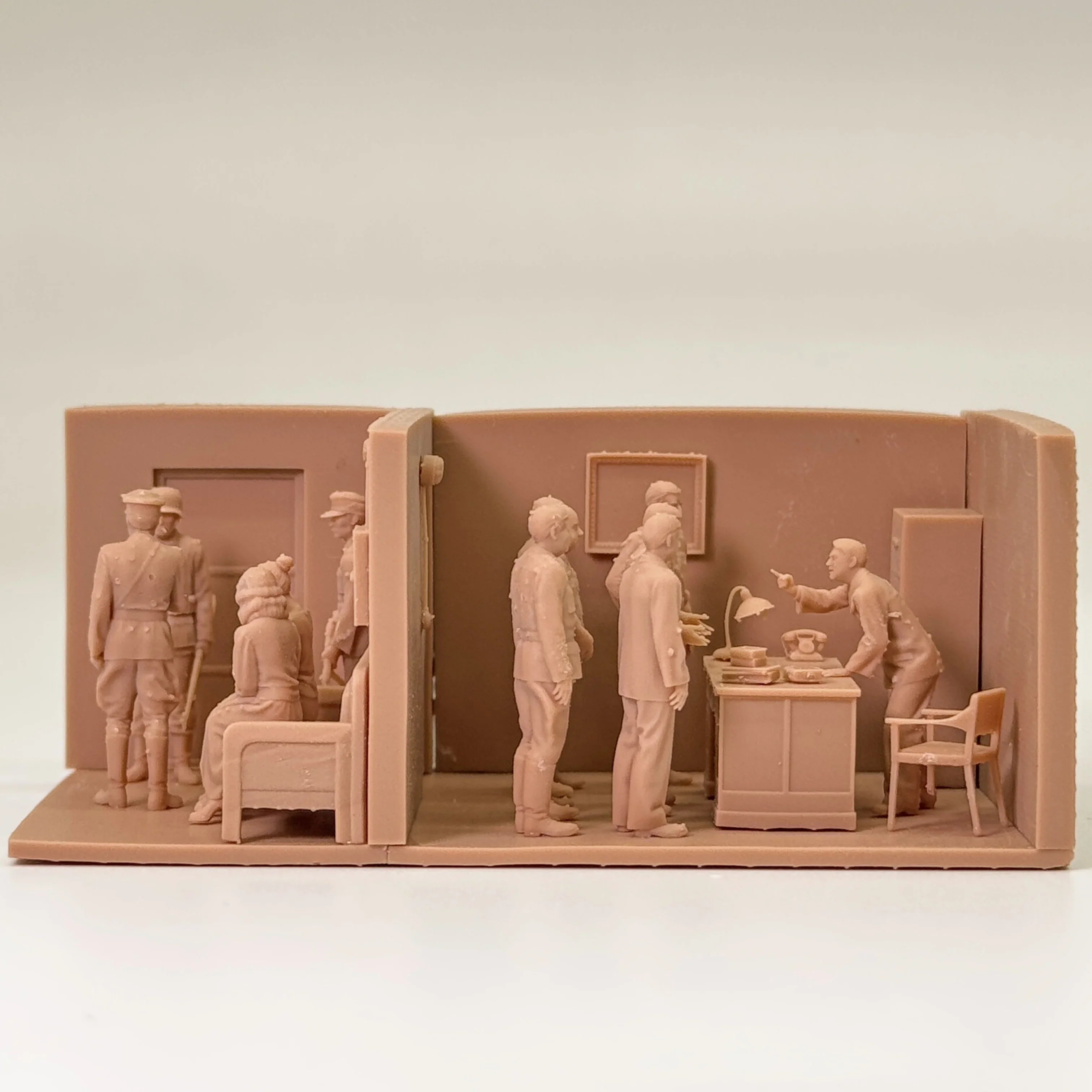 1/72 Scale Bunker / Headquarters Interrogation Scene Resin Figure Set (12 Figures) - WWII/Cold War Diorama