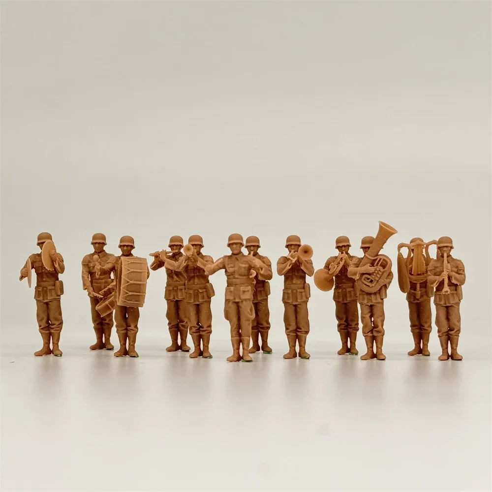 1/72 Scale WWII German Army Military Band Resin Figure Set (12 Figures) - Parade & Ceremony Diorama