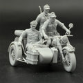 1/35 Scale WWII German Army Motorcycle Sidecar Crew