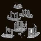 1/35 Scale WWII Winter Squad (x5) and Ruined European Church Diorama Set - Battle Scene Kit