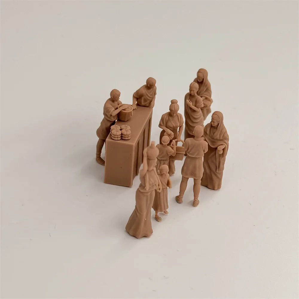 1/72 Scale Roman Imperial Civilian Market / Bakery Scene Resin Figure Set (10 Figures) - Ancient Life Miniature
