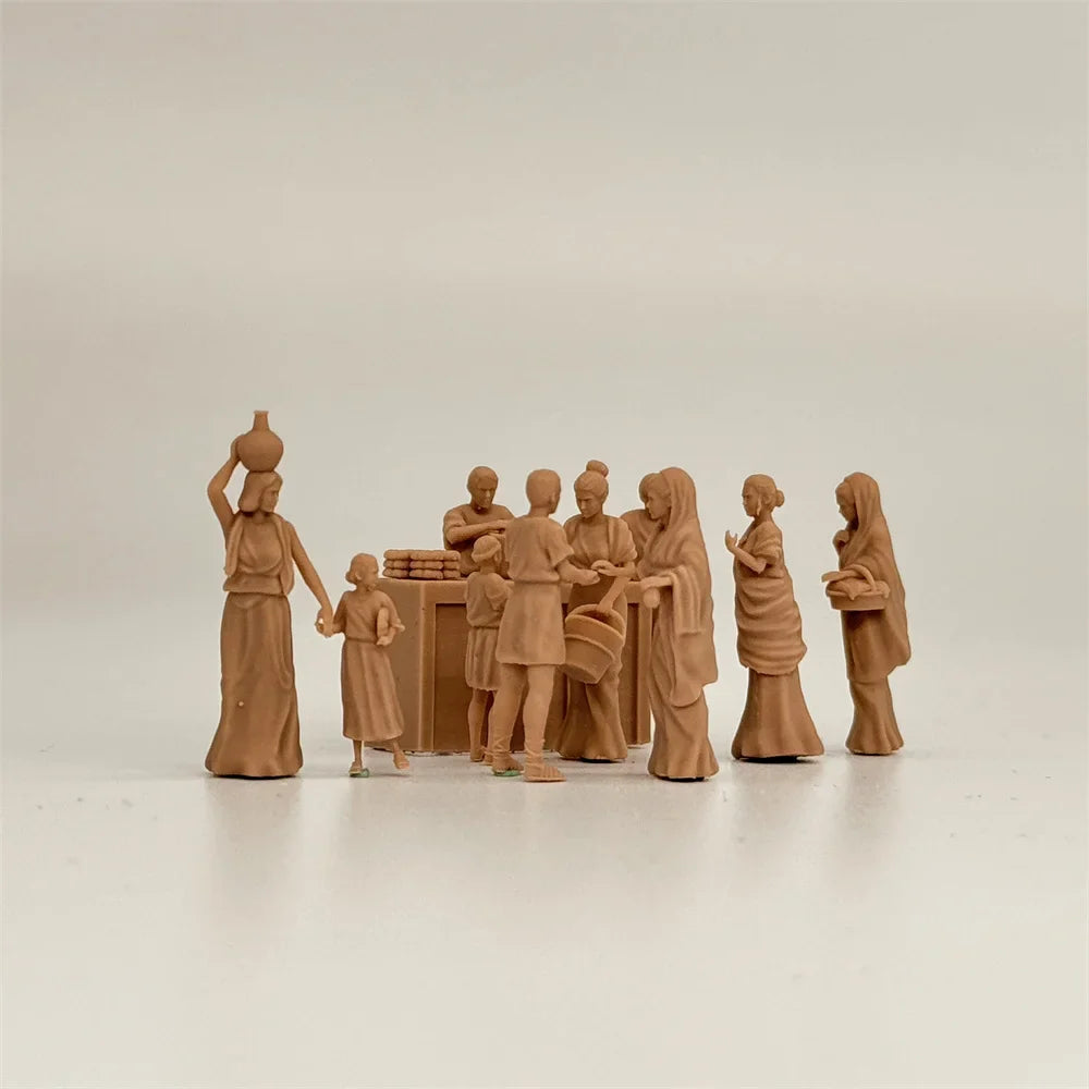 1/72 Scale Roman Imperial Civilian Market / Bakery Scene Resin Figure Set (10 Figures) - Ancient Life Miniature