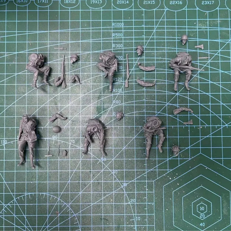 1/35 US Soldier & Tank Rider Resin Set (6 Figures) | Military Diorama Kit