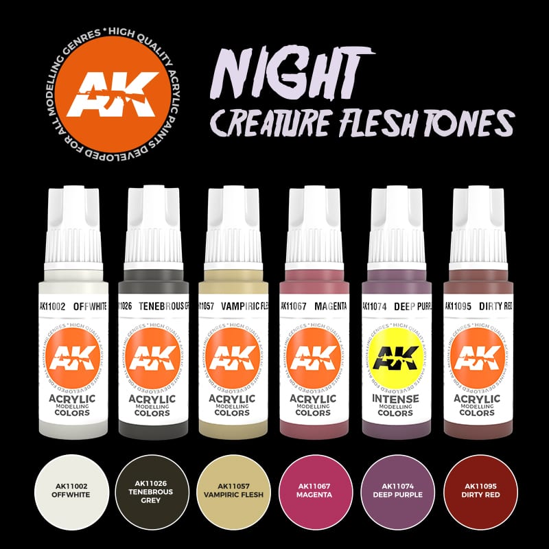AK Interactive 3rd Gen Acrylics Night Creatures Flesh Tones Set AK11602
