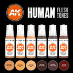 AK Interactive 3rd Gen Acrylics Human Flesh Tones Set