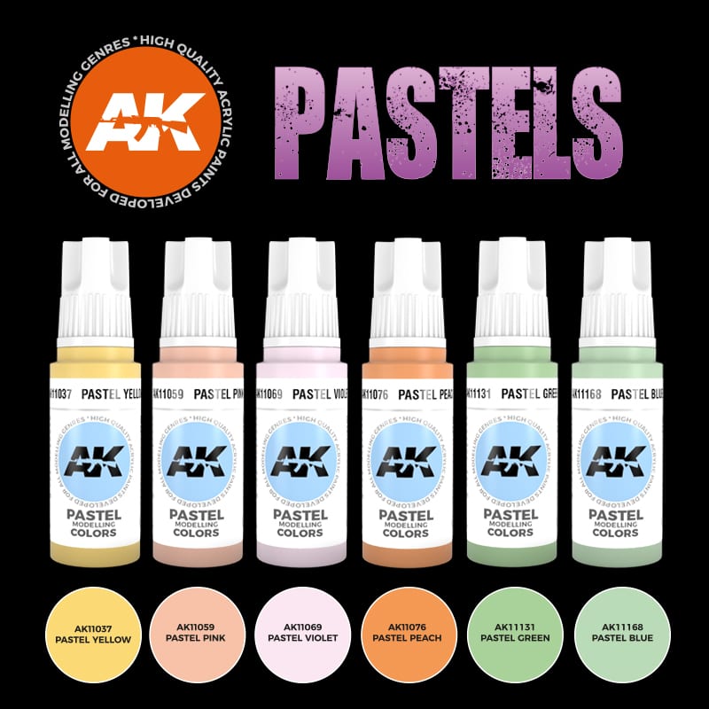 AK Interactive 3rd Gen Acrylic Pastels Colors Set (AK11607)
