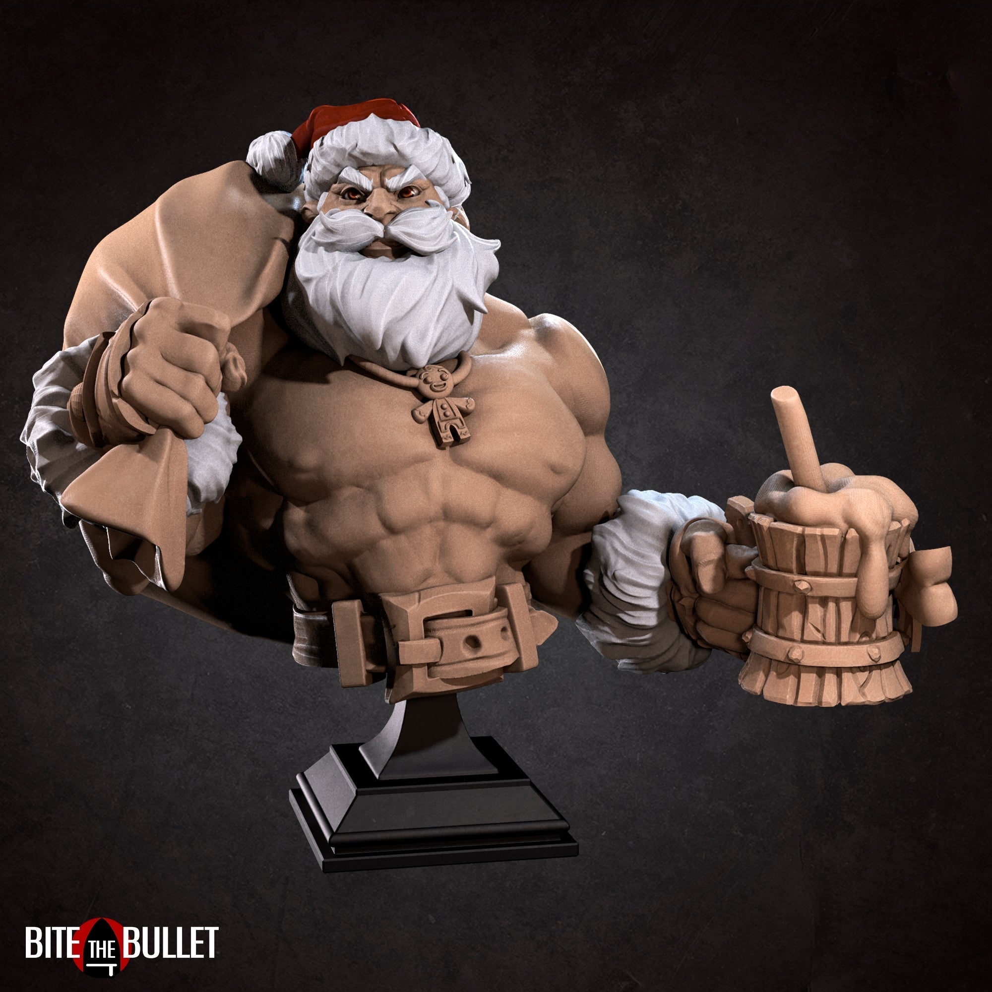 Sexy Klaus Bust A | Bullet Town Christmas | Fantasy Miniature | Bite the Bullet