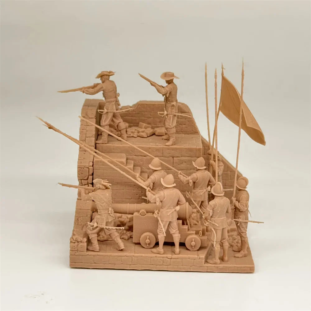 1/72 Scale Spanish Tercios / Phalanx Infantry Battle Scene Resin Diorama Kit (9+ Figures) - Siege Warfare Miniature