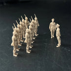 1/72 Scale WWII German Army Inspection / Formation Scene Resin Figure Set (13 Figures) - Military War Gaming