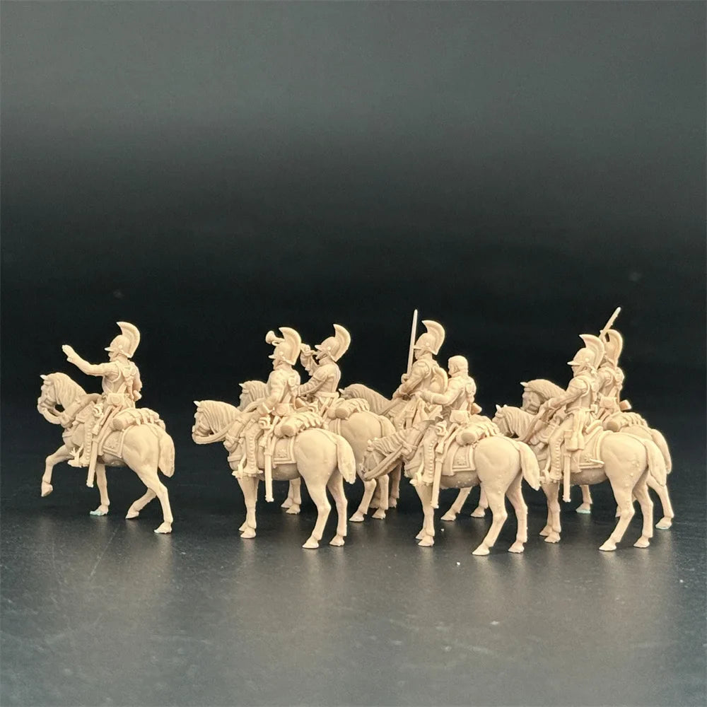 1/72 Scale Russian Imperial Cavalry / Cuirassier Resin Figure Set (7 Mounted Figures) - Napoleonic War Gaming