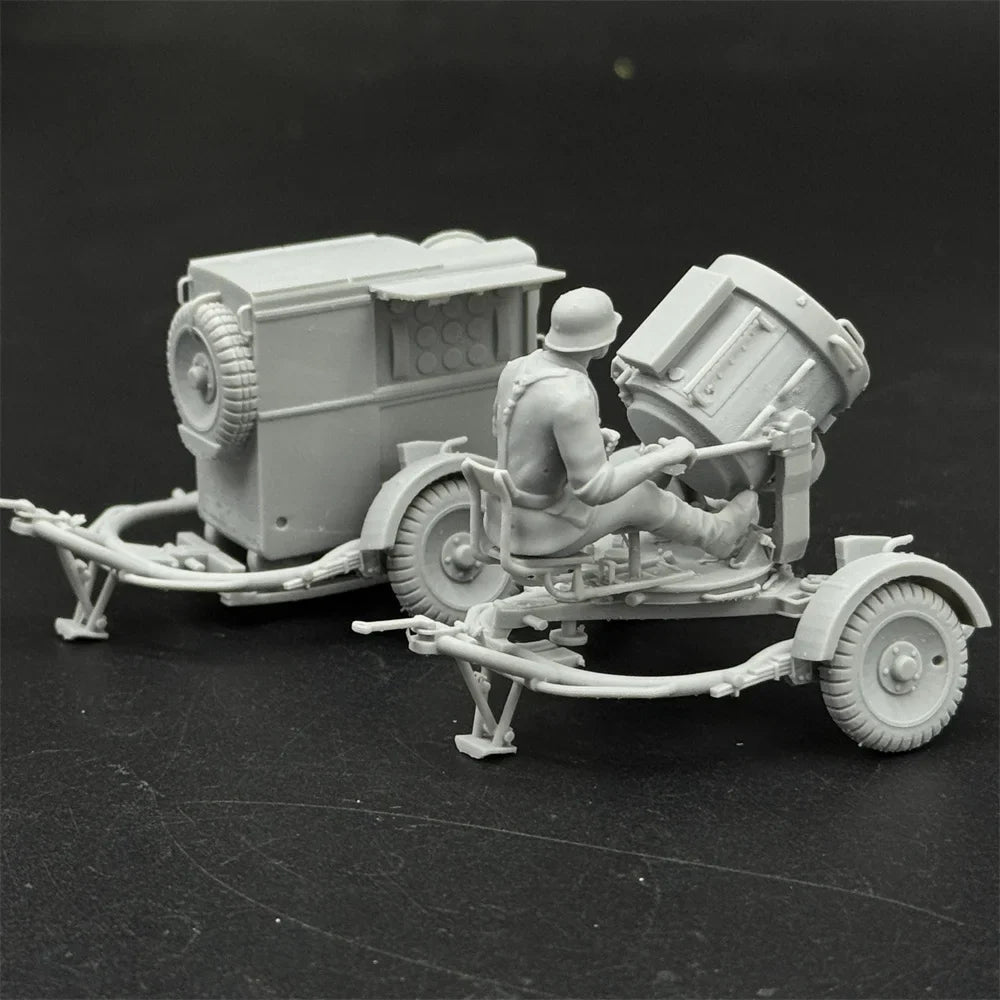 1/35 Scale WWII German Flak Searchlight & Equipment Trailer Set | High-Detail Resin Model Kit