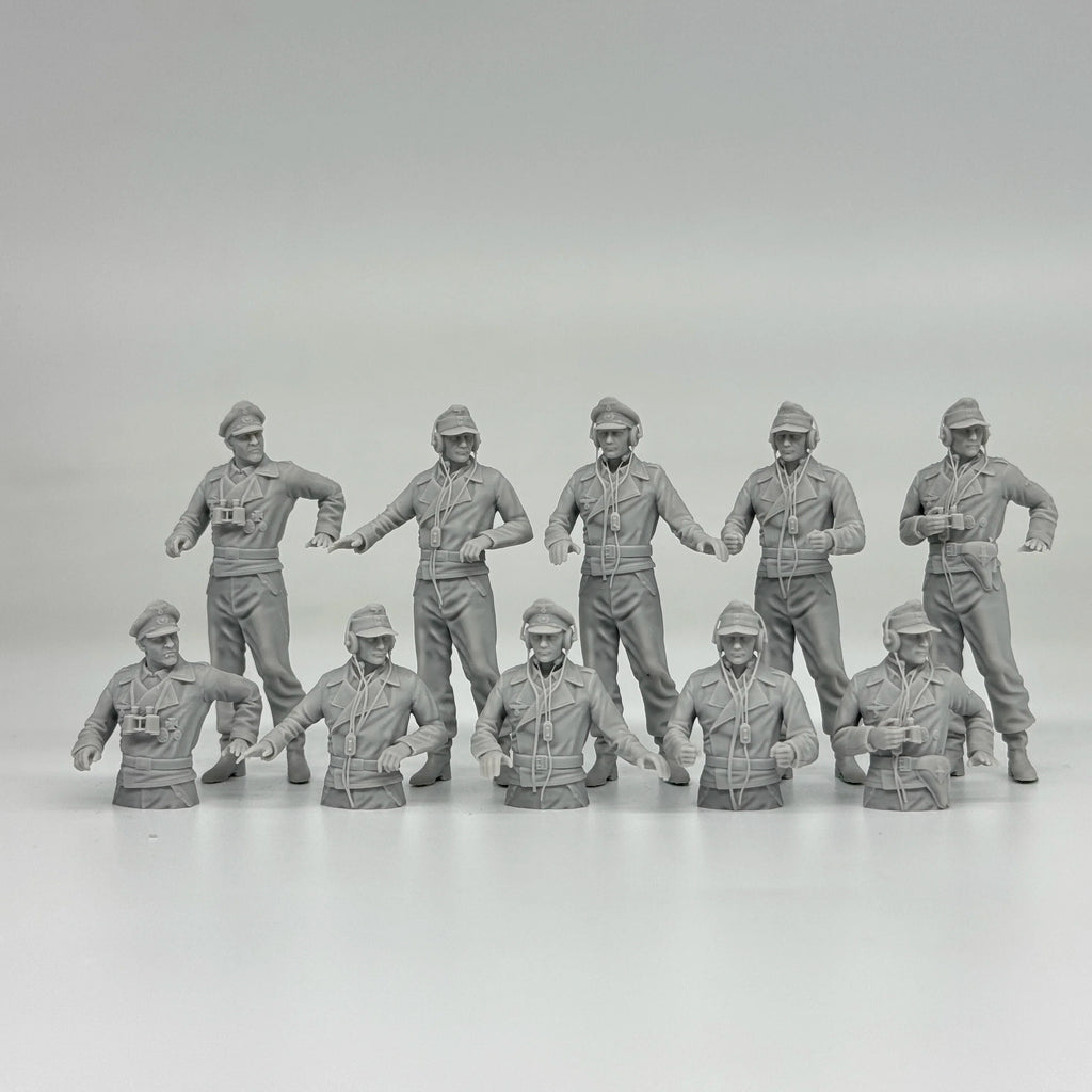 1/35 German Tank Commander Set (5 Fig) Resin Kit | Full/Half Body Vers.
