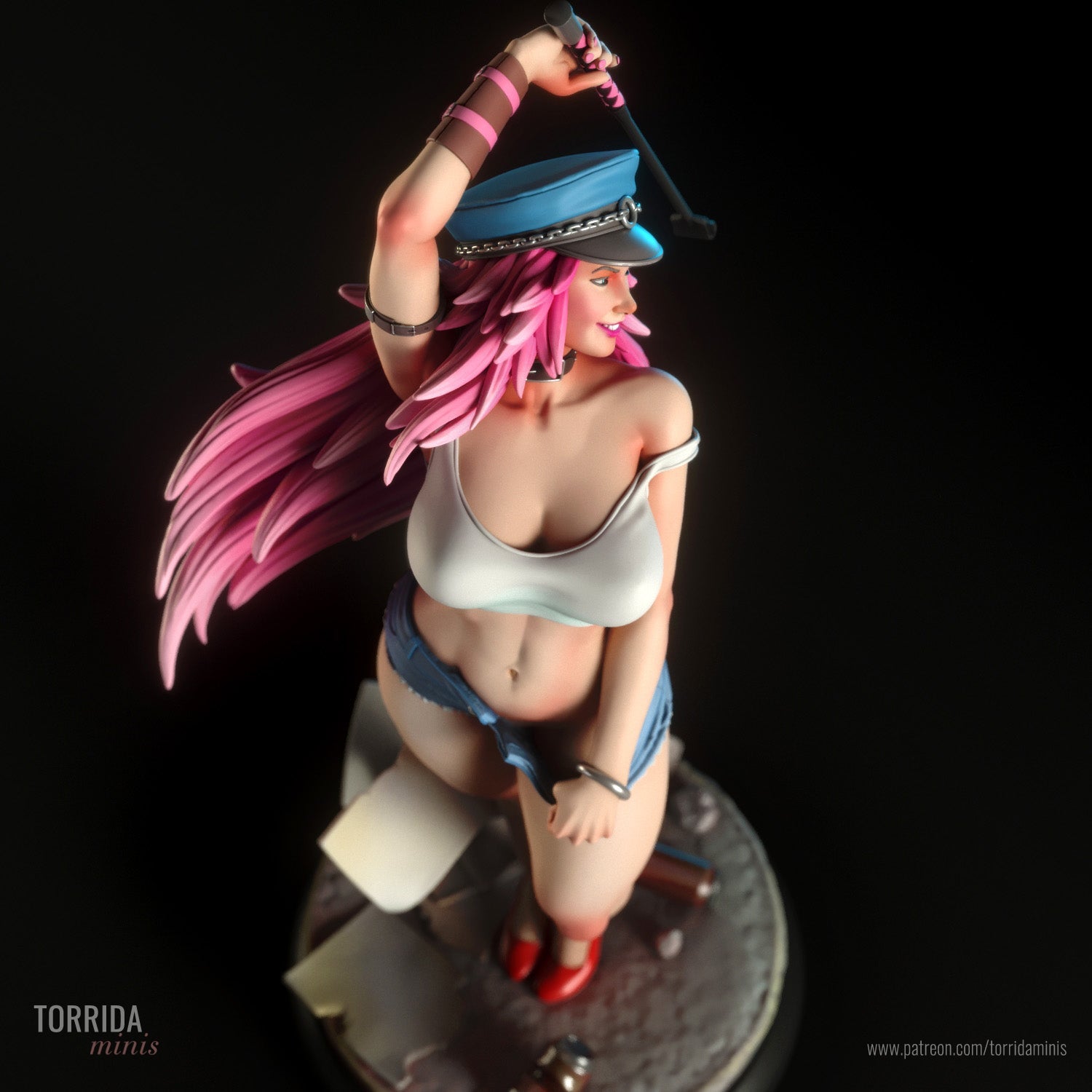 Fighter Poison | Pin-Up Statue Fan Art Miniature Unpainted | Torrida Minis