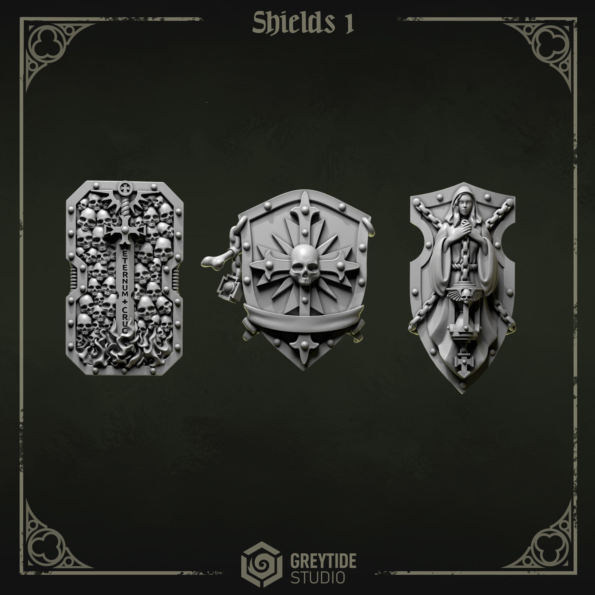 Shields Pack 1 | Eternal Pilgrims | Conversion Bits For 28mm 32mm Sci-fi Marines