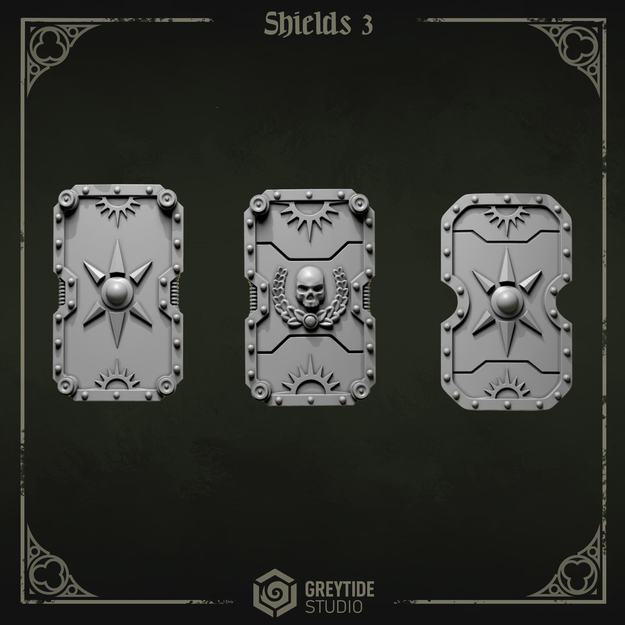 Shields Pack 1 | Eternal Pilgrims | Conversion Bits For 28mm 32mm Sci-fi Marines