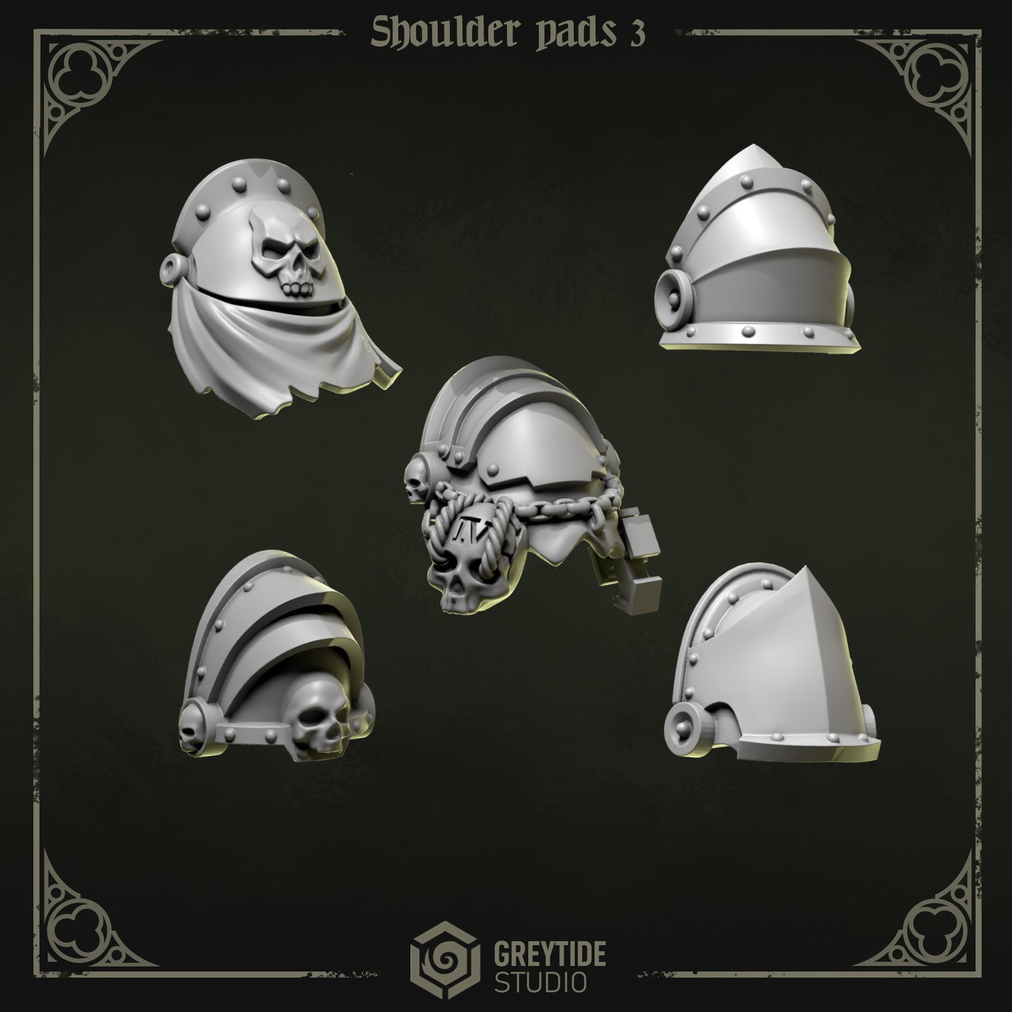 Shoulder Pad Pauldrons 3 | Eternal Pilgrims | Conversion Bits For 28mm 32mm Sci-fi Marines