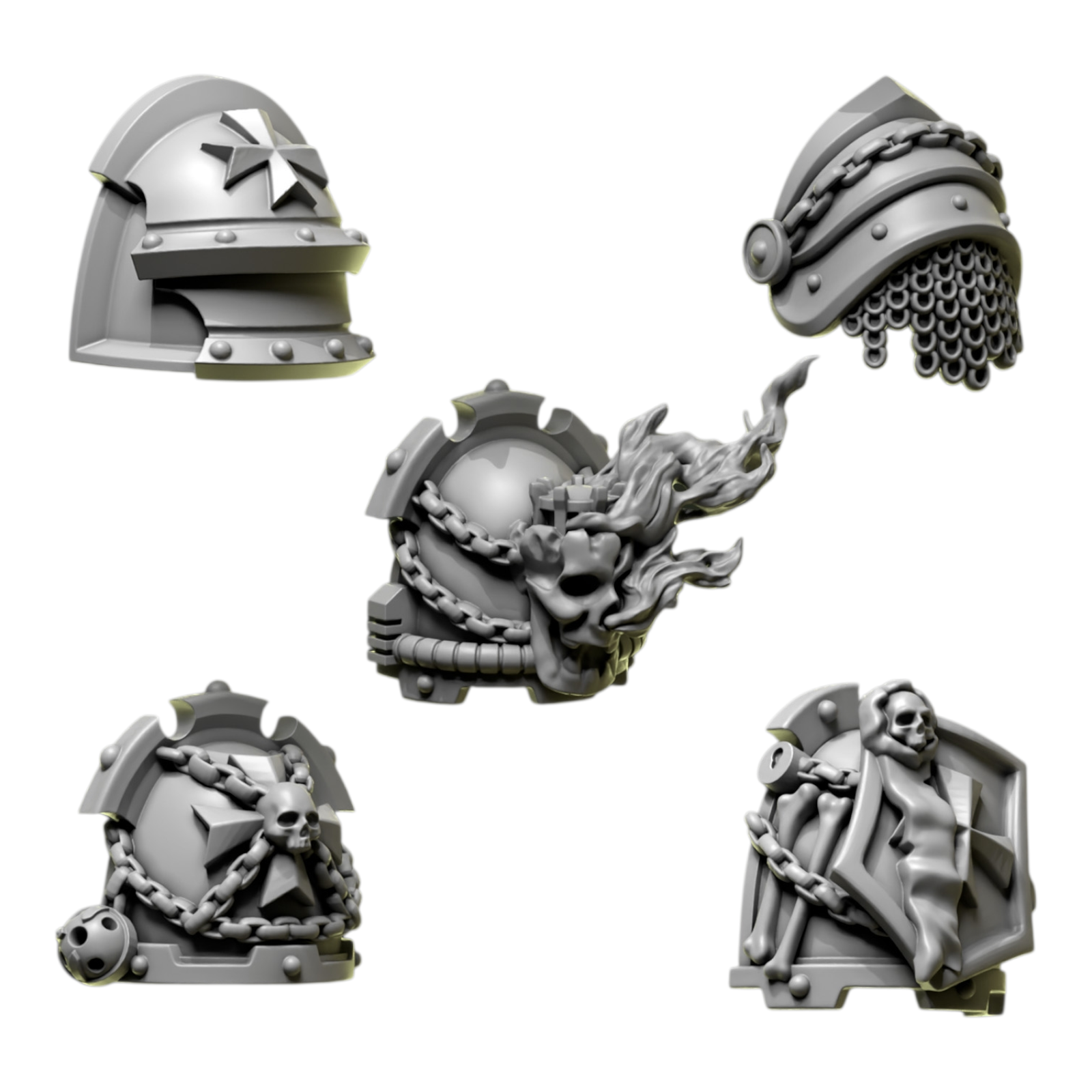 Shoulder Pad Pauldrons 4 | Eternal Pilgrims | Conversion Bits For 28mm 32mm Sci-fi Marines
