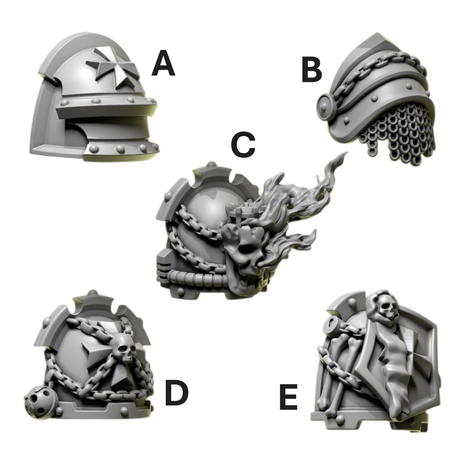 Shoulder Pad Pauldrons 4 | Eternal Pilgrims | Conversion Bits For 28mm 32mm Sci-fi Marines