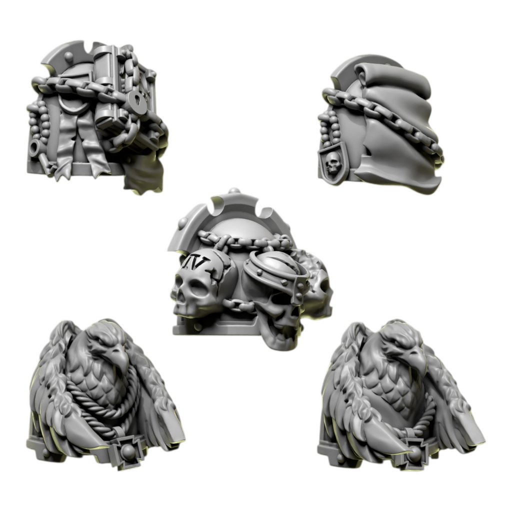 Shoulder Pad Pauldrons 6 | Eternal Pilgrims | Conversion Bits For 28mm 32mm Sci-fi Marines