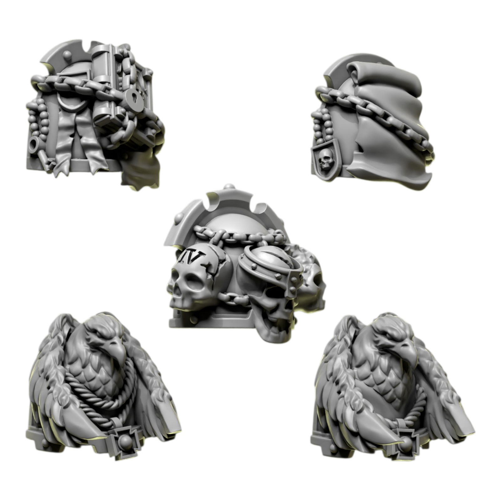 Shoulder Pad Pauldrons 6 | Eternal Pilgrims | Conversion Bits For 28mm 32mm Sci-fi Marines