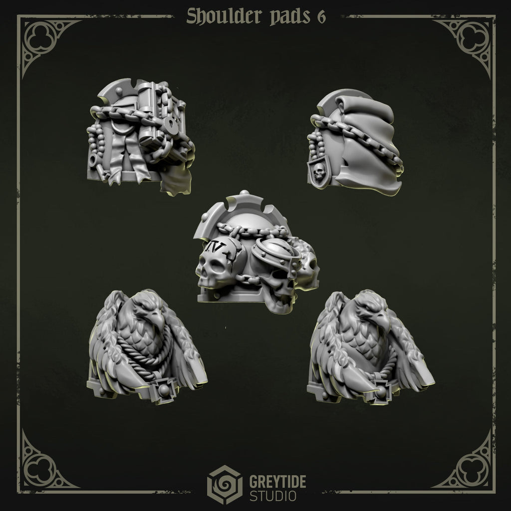 Shoulder Pad Pauldrons 6 | Eternal Pilgrims | Conversion Bits For 28mm 32mm Sci-fi Marines