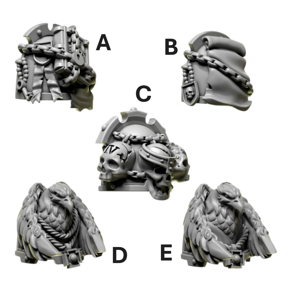 Shoulder Pad Pauldrons 6 | Eternal Pilgrims | Conversion Bits For 28mm 32mm Sci-fi Marines