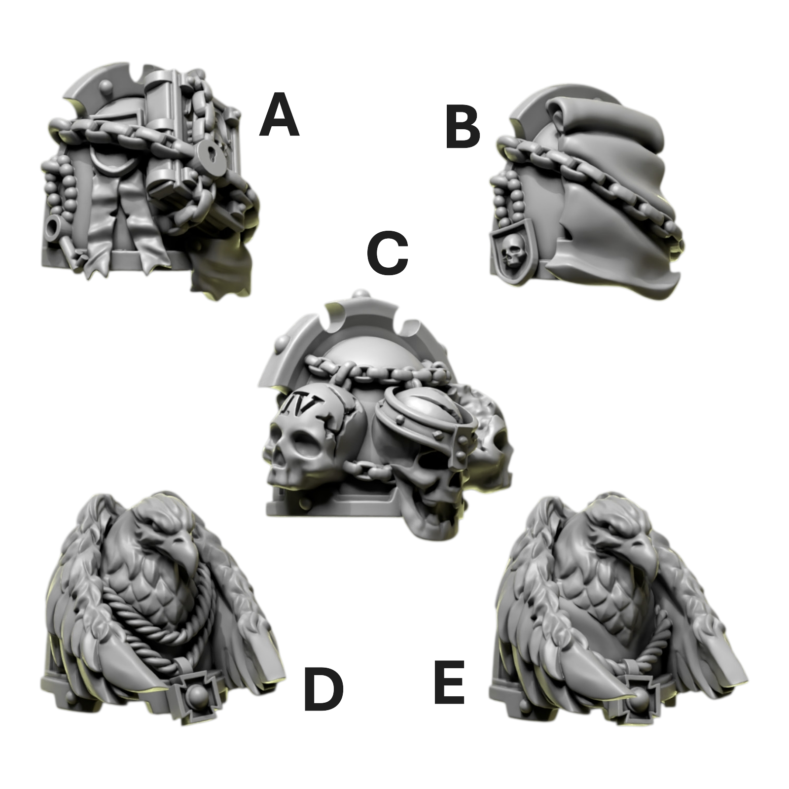 Shoulder Pad Pauldrons 6 | Eternal Pilgrims | Conversion Bits For 28mm 32mm Sci-fi Marines