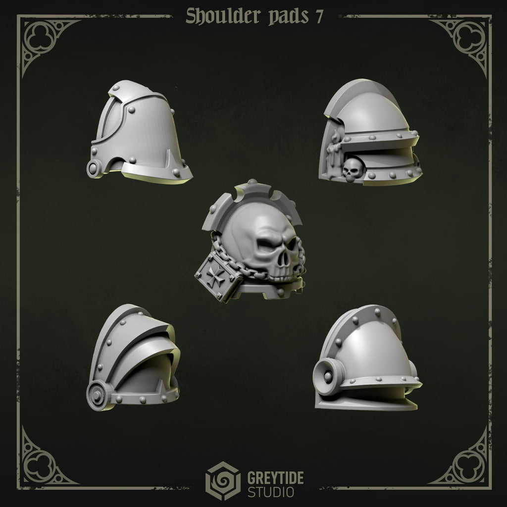 Shoulder Pad Pauldrons 7 | Eternal Pilgrims | Conversion Bits For 28mm 32mm Sci-fi Marines