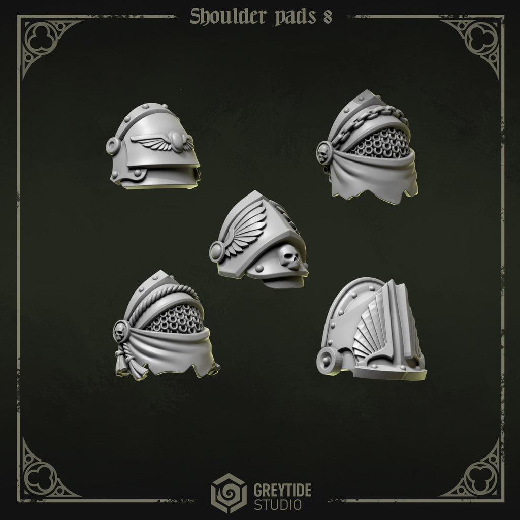 Shoulder Pad Pauldrons 8 | Eternal Pilgrims | Conversion Bits For 28mm 32mm Sci-fi Marines