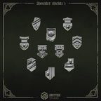 Shoulder Heraldry Shields | Eternal Pilgrims | Conversion Bits For 28mm 32mm Sci-fi Marines