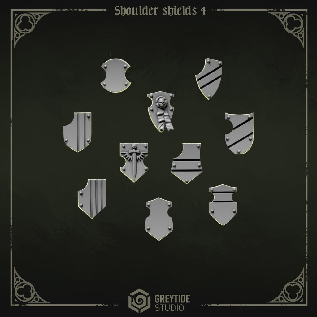 Shoulder Heraldry Shields | Eternal Pilgrims | Conversion Bits For 28mm 32mm Sci-fi Marines