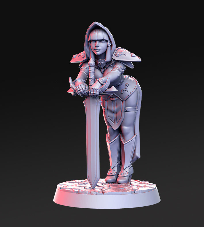 Warrior Nun Silencia | Welcome to the Abyss | Fantasy Miniature | RN Estudio