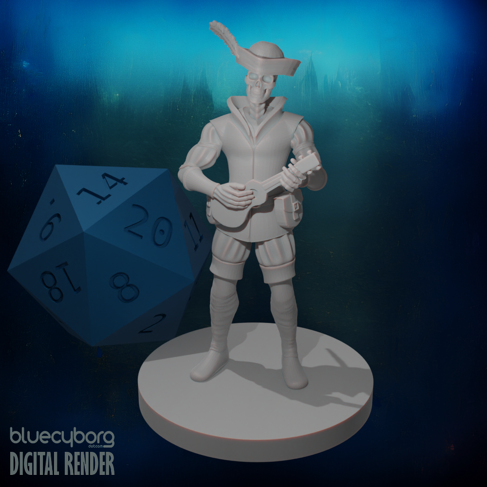 Skeleton Bard 3 28mm Scale Miniature