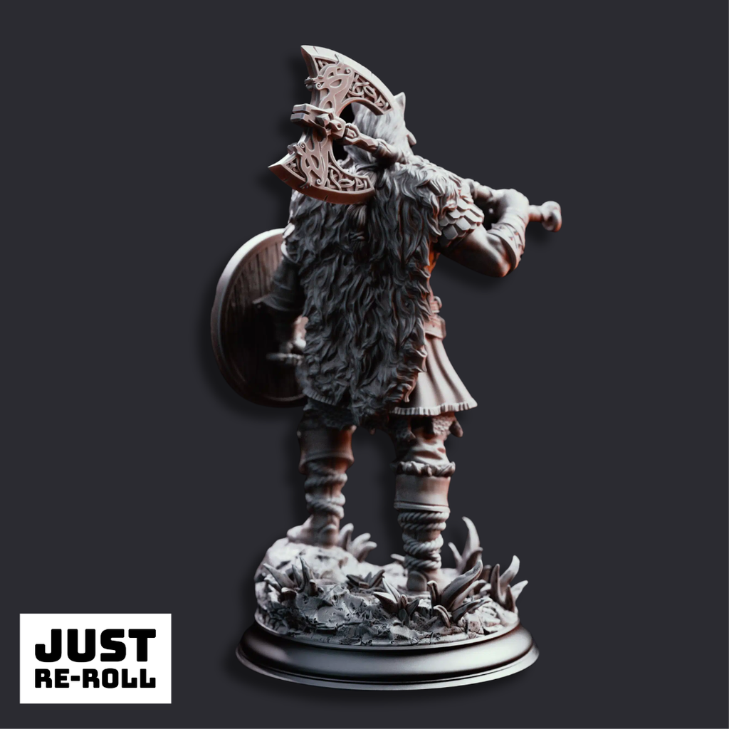 Skjolnir Ulvar Barbarian of the Wolf - 3D Printed Barbarian Miniature