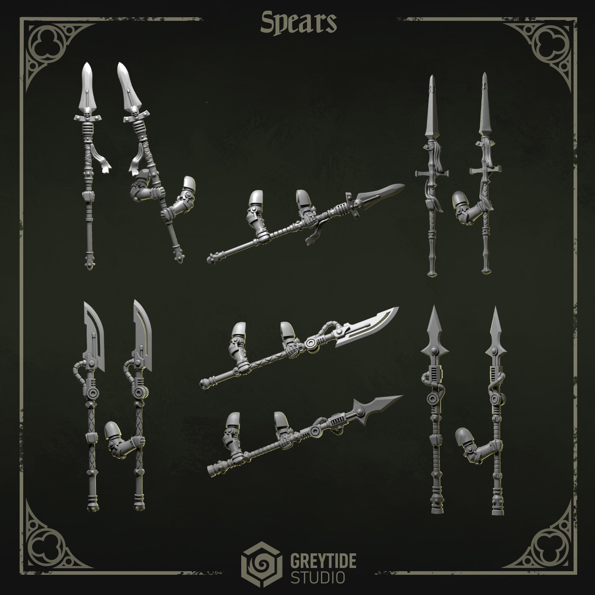 Spears | Eternal Pilgrims | Conversion Bits For 28mm 32mm Sci-fi Marines