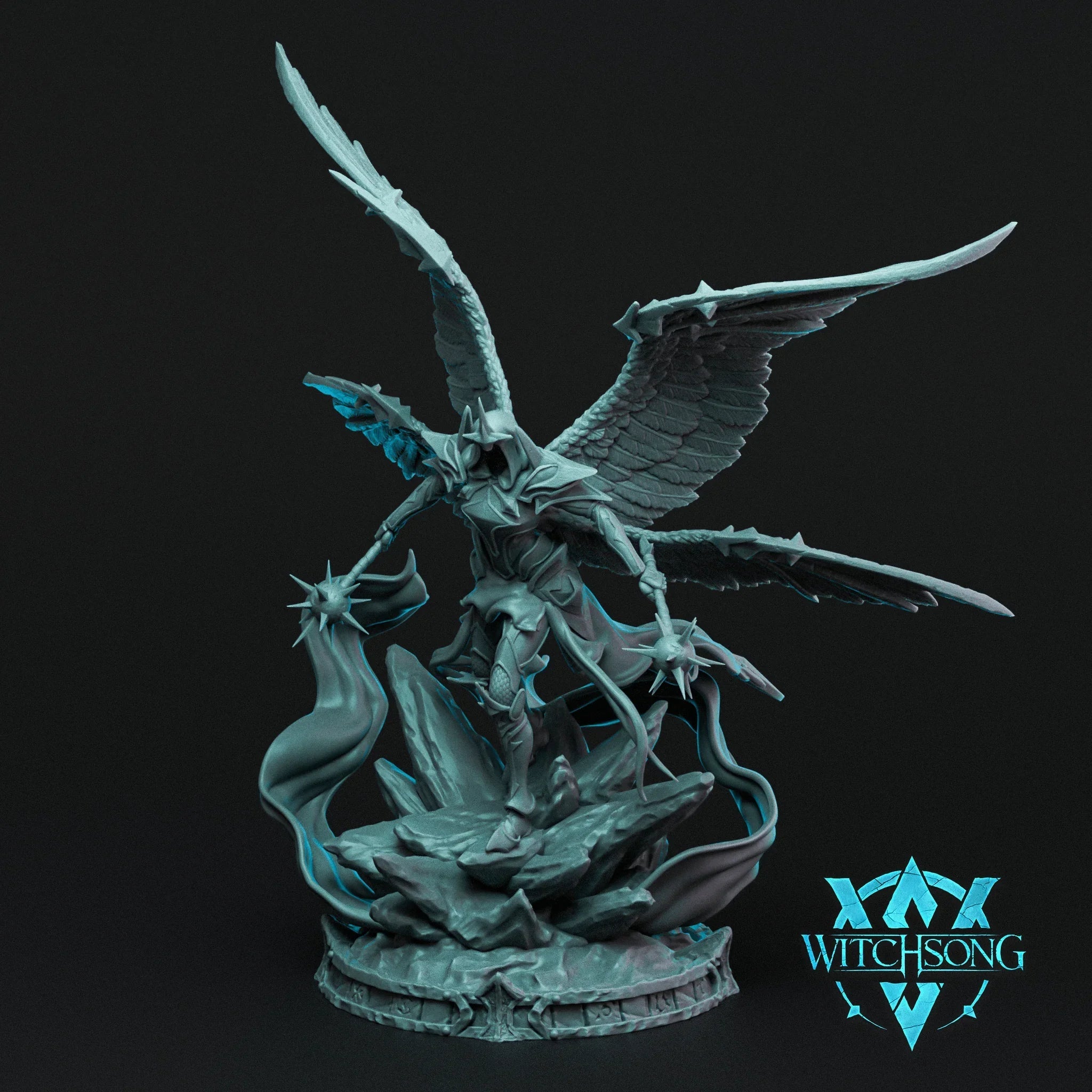 Starlight Seraph Charged – 12K Resin D&D Celestial Miniature (With Base)