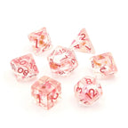 Cherry Blossoms | Resin Inclusion Dice | 7 Piece Set