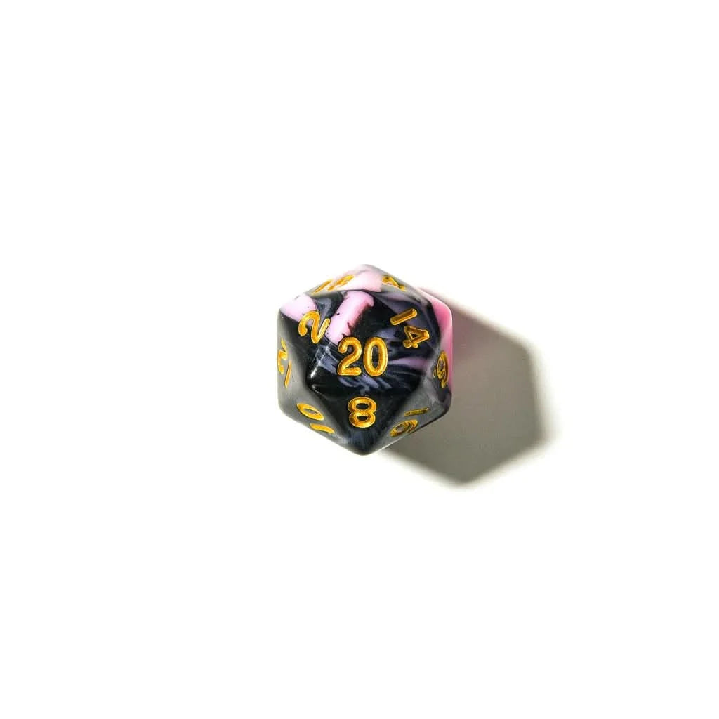 Bubblegum Midnight - Acrylic DND Dice Set - 7 Piece Polyhedral