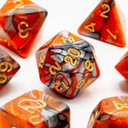 Molten Eclipse - Acrylic DND Dice Set - 7 Piece Polyhedral