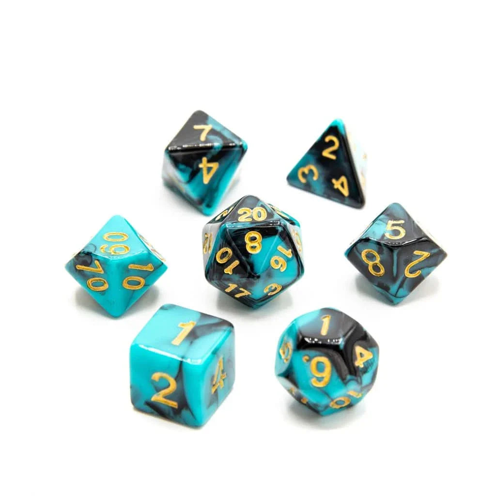 Shadowed Abyss - Acrylic DND Dice Set - 7 Piece Polyhedral