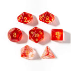 Phoenix Flame - Acrylic DND Dice Set - 7 Piece Polyhedral