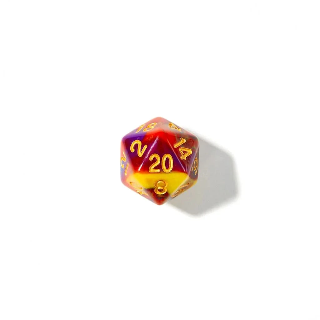 Rainbow Vortex - Acrylic DND Dice Set - 7 Piece Polyhedral